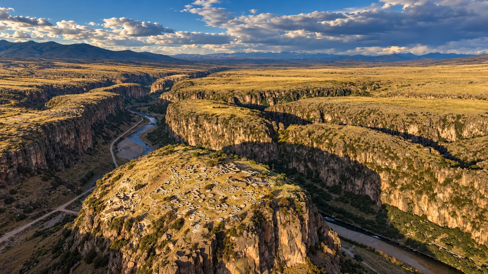 Farall&oacute;n rocoso y ca&ntilde;&oacute;n natural alrededor del complejo arqueol&oacute;gico de T'aqrachullo